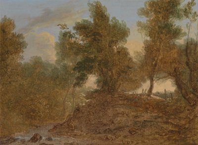 Eine Landschaft bei Wick, Gloucestershire, unter den Felsen von Benjamin Barker